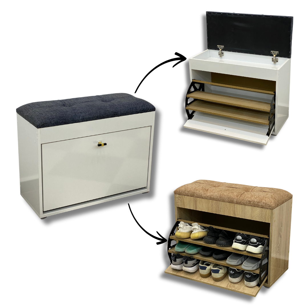 Meuble à Chaussures avec Banc - 03 étagères, 09 paires